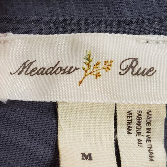 Meadow Rue Womens Button Up Bohemian Top Size M Gray Lagenlook Hippie Neutral - Picture 4 of 11